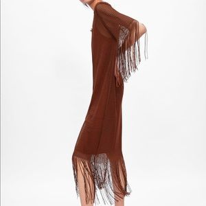 Fringe textures weave dress